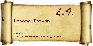 Leposa István névjegykártya