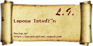 Leposa István névjegykártya